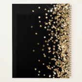 Black and Gold Glitter Custom Planner | Name Year (Achterkant)