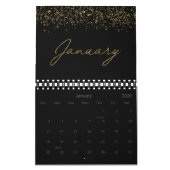 Black and Gold Glitter Elegant Modern Script 2026 Kalender (Jan 2026)