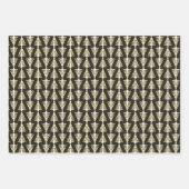 Black and Gold Glitter Merry-kersttypografie Inpakpapier Vel (Voorkant 3)