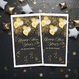 Black and Gold Glitter New Year's Eve Party  Servet