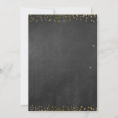 Black and Gold Glitter Photo Afstuderen Invitation Kaart (Achterkant)