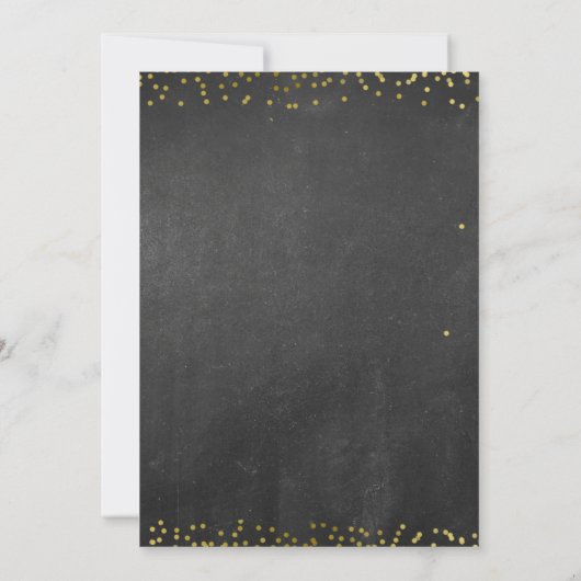 Black and Gold Glitter Photo Afstuderen Invitation Kaart (Achterkant)