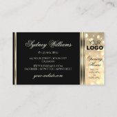 Black and Gold Glitter Sparkle Stars toevoegen Log Visitekaartje (Achterkant)