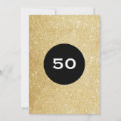 Black and Gold Glitter Verrassingsfeest Verjaardag Kaart (Achterkant)