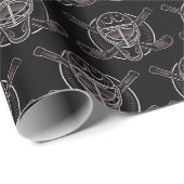 Black and Gold Goalie Mask Cadeaupapier (Rol Hoek)