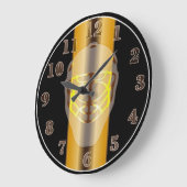 Black and Gold Goalie Mask Hockey Wall Clock Grote Klok (Hoek)