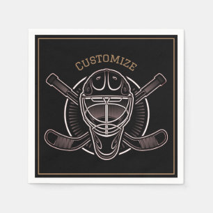 Black and Gold Goalie Mask Servet