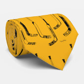 Black and Gold Goalie Sticks Hockey Stropdas (Opgerold)