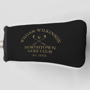 Black And Gold Golfclub En Ledenaam Golfheadcover
