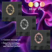 Black and Gold Gothic Monogram Folie Servetten