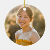 Black and Gold Graduation Cap Class of 2022 Photo Keramisch Ornament (Achterkant)