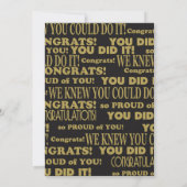 Black and Gold Graduation Party Kaart (Achterkant)