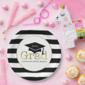 Black and Gold Graduation Party Papieren Bordje (Feest)