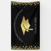 Black and Gold Graduation Spandoek (Verticaal)