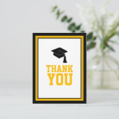 Black and Gold Graduparty Hartelijk dank Briefkaart (Staand voorkant)