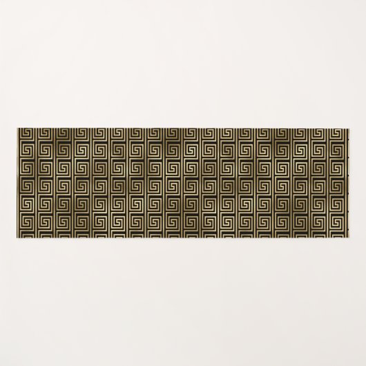 Black and Gold Greek Key Pattern Yoga Mat (Voorkant (horizontaal))