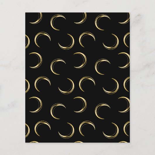 Black and Gold Halloween Damask Gothic Wedding Flyer (Achterkant)