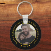 Black and Gold Happy-foto Sleutelhanger (Voorkant)