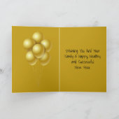 Black and Gold HAPPY NIEUW JAAR persoonlijke Kaart (Binnen)