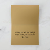 Black and Gold HAPPY NIEUW JAAR persoonlijke Kaart (Binnen)