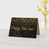 Black and Gold HAPPY NIEUW JAAR persoonlijke Kaart (Gele Bloem)