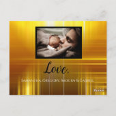 Black and Gold Happy Nieuwjaar foto-Collage Briefkaart (Achterkant)