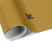 Black and Gold Hebrew Aleph Wrapping Papper Cadeaupapier (Rol Hoek)