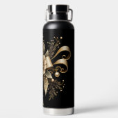 BLACK AND GOLD HOLIDAY CHRISTMAS BOWS AND RIBBONS WATERFLES (Achterkant)