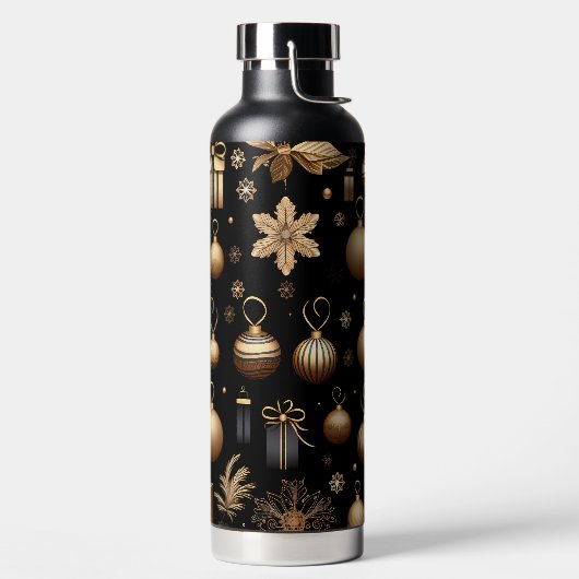 BLACK AND GOLD HOLIDAY CHRISTMAS ORNAMENTS WATERFLES (Links)