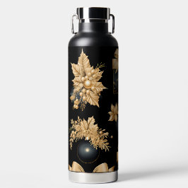 BLACK AND GOLD HOLIDAY CHRISTMAS ORNAMENTS WATERFLES