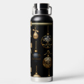 BLACK AND GOLD HOLIDAY CHRISTMAS ORNAMENTS WATERFLES (Achterkant)
