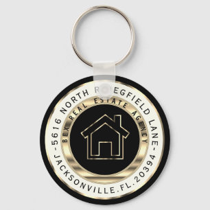 Black and Gold Home - Realtor Custom Sleutelhanger