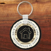 Black and Gold Home - Realtor Custom Sleutelhanger (Voorkant)