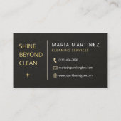 Black and Gold House Cleaning Services Slate Stone Visitekaartje (Achterkant)