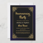 Black and Gold Housewarming Party Kaart (Voorkant)
