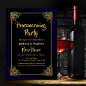 Black and Gold Housewarming Party Kaart
