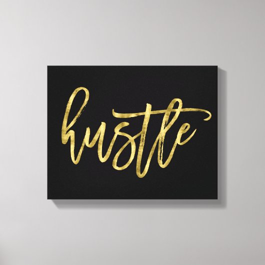 Black and Gold Hustle Wrapped Canvas 14x11 (Voorkant)