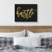 Black and Gold Hustle Wrapped Canvas 14x11 Afdruk (Insitu (Slaapkamer))