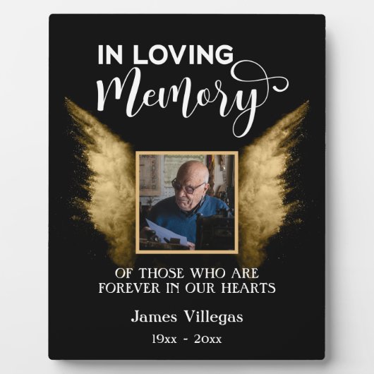 Black and Gold in Loating Memory Aangepaste foto Fotoplaat (Voorkant)