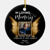 Black and Gold in Loating Memory Aangepaste foto Keramisch Ornament (Voorkant)