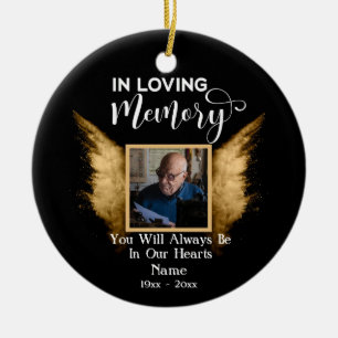 Black and Gold in Loating Memory Aangepaste foto Keramisch Ornament