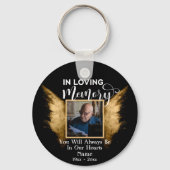 Black and Gold in Loating Memory Aangepaste foto Sleutelhanger (Voorkant)