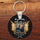 Black and Gold in Loating Memory Aangepaste foto Sleutelhanger (Voorkant)
