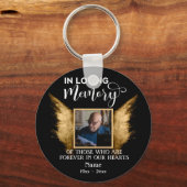 Black and Gold in Loating Memory Aangepaste foto Sleutelhanger (Voorkant)