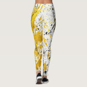 Black and gold ink strokes leggings (Achterkant)