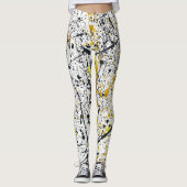 Black and gold ink strokes leggings (Voorkant)