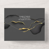 Black and Gold Ink Weddenschap All-in-One uitnodig All In One Uitnodiging (Achterkant)