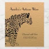 Black and Gold Jaguar Artisan Wine Wijn Etiket (Enkel label)