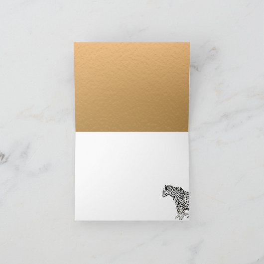 Black and Gold Jaguar - Hartelijk dank voor uw kaa Bedankkaart (Binnen)