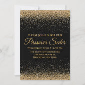 Black and Gold Jewish Passover Seder Invitation Feestdagenkaart (Voorkant)